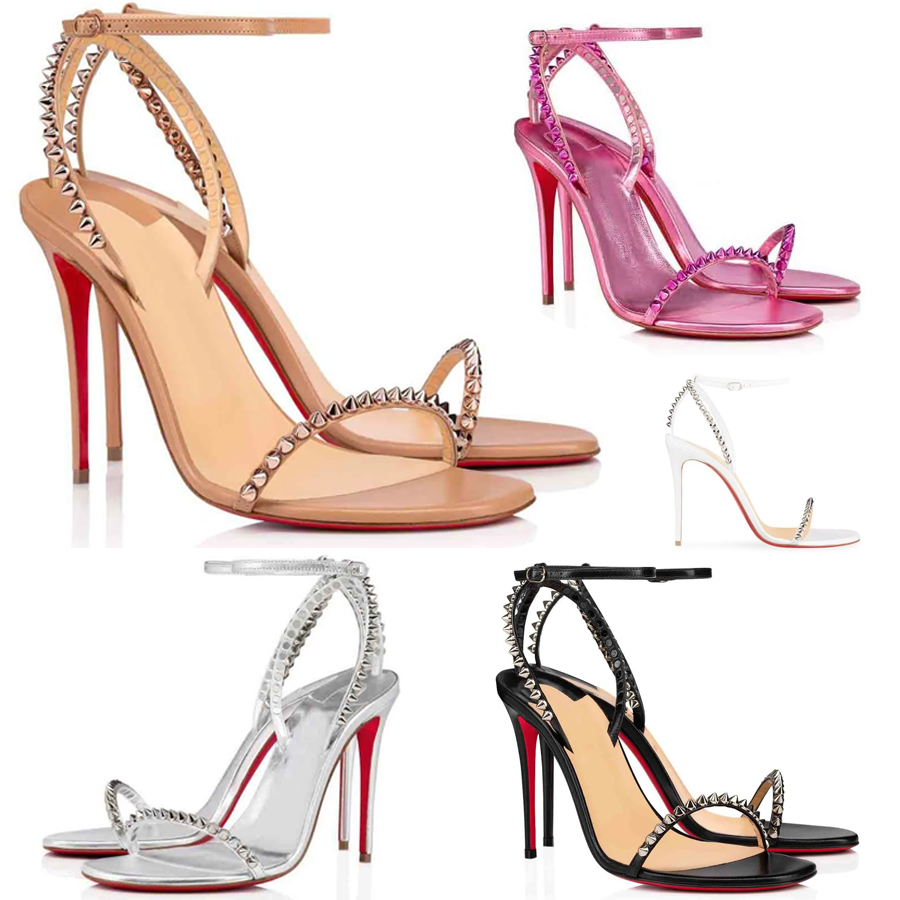 

Designer shoe Reds sole Sandal Elegant Women Shoes so me 100mm spike SANDALS sandal high heels ankle strap wedding party dress pumps