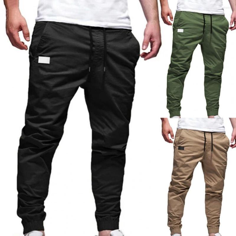 

Men's Pants Trendy Sweatpants Multi Pockets All Match Comfy Deep Crotch Training Slacks, Green