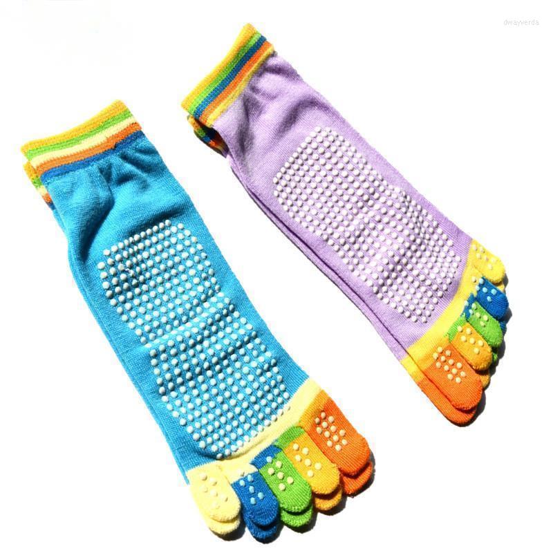 

Athletic Socks Colorful Yoga For Women Breathable Sportswear Accessories Anti-Slippery Sport Finger-Separated Ladies Dance, Blue