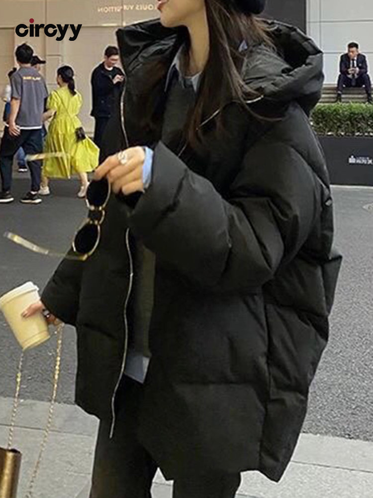 

Women s Down Parkas Winter Puffer Jacket Women Plaid Coat Oversize Thicken Warm Black Hooded Korean Fashion Outerwear Padded Cotton 221208, Beige