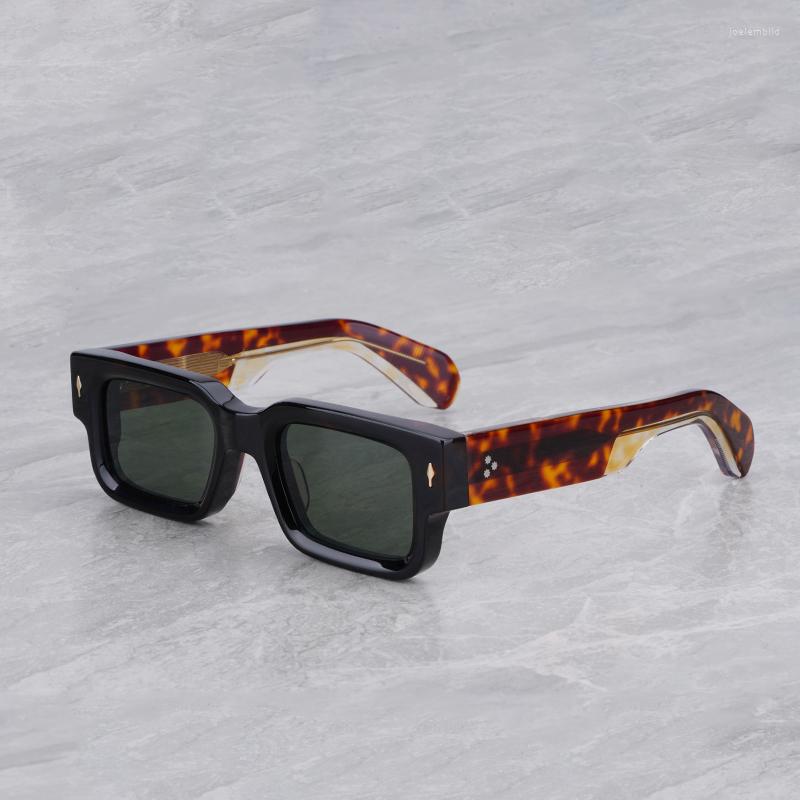 

Sunglasses High Quality Jacques Retro Vintage Polygon Square Acetate Frame Men Marie Women Custom Optical Myopia Color ASCARII