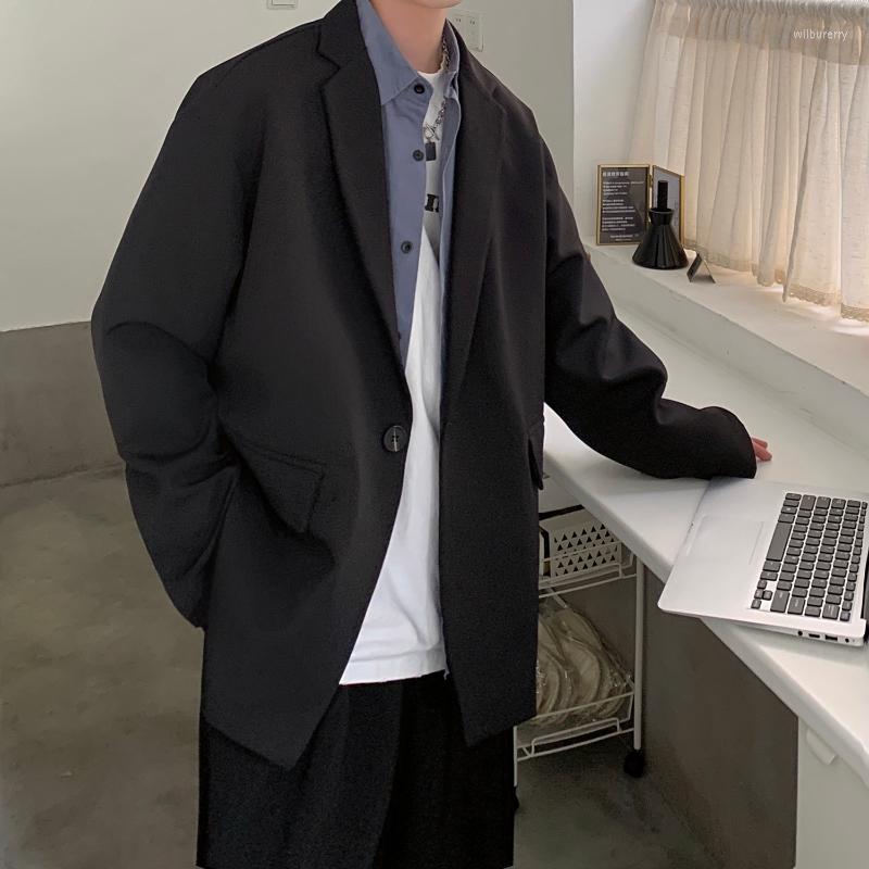 

Men' Suits YASUGUOJI 2022 Casual Japan Style Men' Blazers Autumn Spring One Button Khaki Fashion Loose Suit Jackets Blazer Men