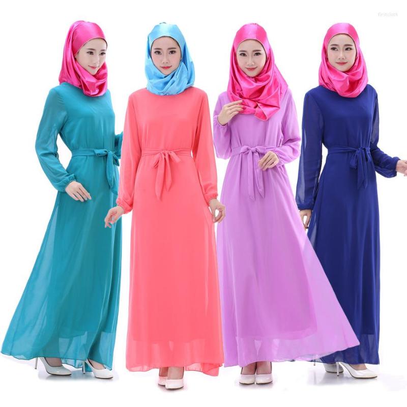 

Ethnic Clothing Women Muslim Dress Islamic Abaya Turkish Chiffon Clothes Turkey Lady Kaftan