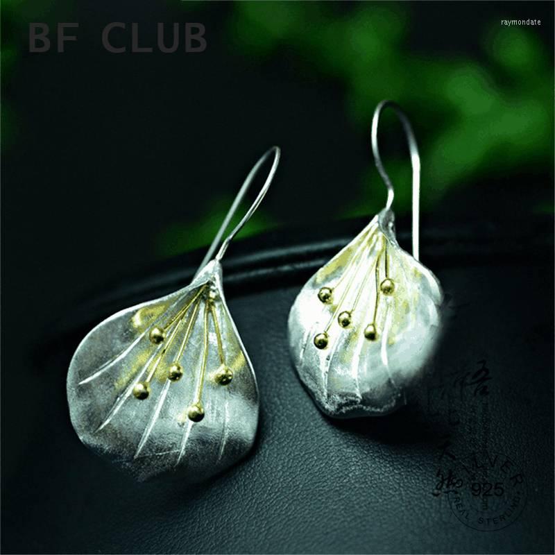 

Hoop Earrings JMYUMI 925 Sterling Silver Jewelry Retro Drop Female Handmade Craft Simple Long Section Flower
