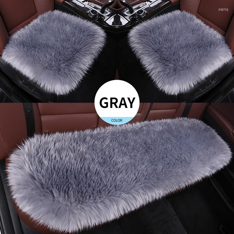 

Car Seat Covers Winter Cushion Three-piece Set Short Plush Use Warm Fleece Decoration