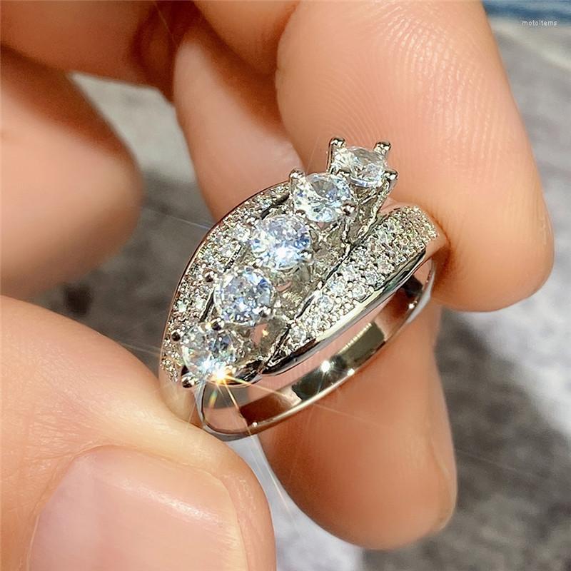 

Wedding Rings VAGZEB Gorgeous Ring For Women Full Dazzling Cubic Zirconia Modern Design 2022 Fashion Jewelry Party Drop