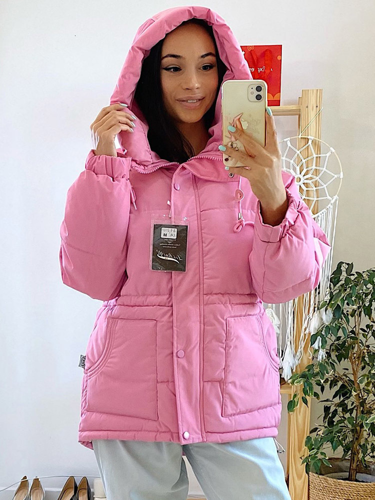 

Women s Down Parkas Winter Women Jackets Slim Hooded Thicken Warm Padded Coat Female Outwear Jacket parkas 221208, Orange