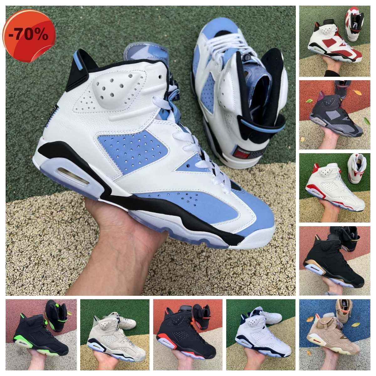 

High shoes Mens 6s UNC White Basketball Shoes Jumpman 6 Red Oreo Mint Foam Midnight Navy British Khaki Metallic Silver Black Cat Washed Denim, Bubble package bag