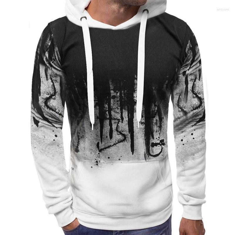 

Men' Hoodies Spring And Autumn Men Long Sleeve Patchwork Color Sweatshirt Hip-Hop Pollover, Gray