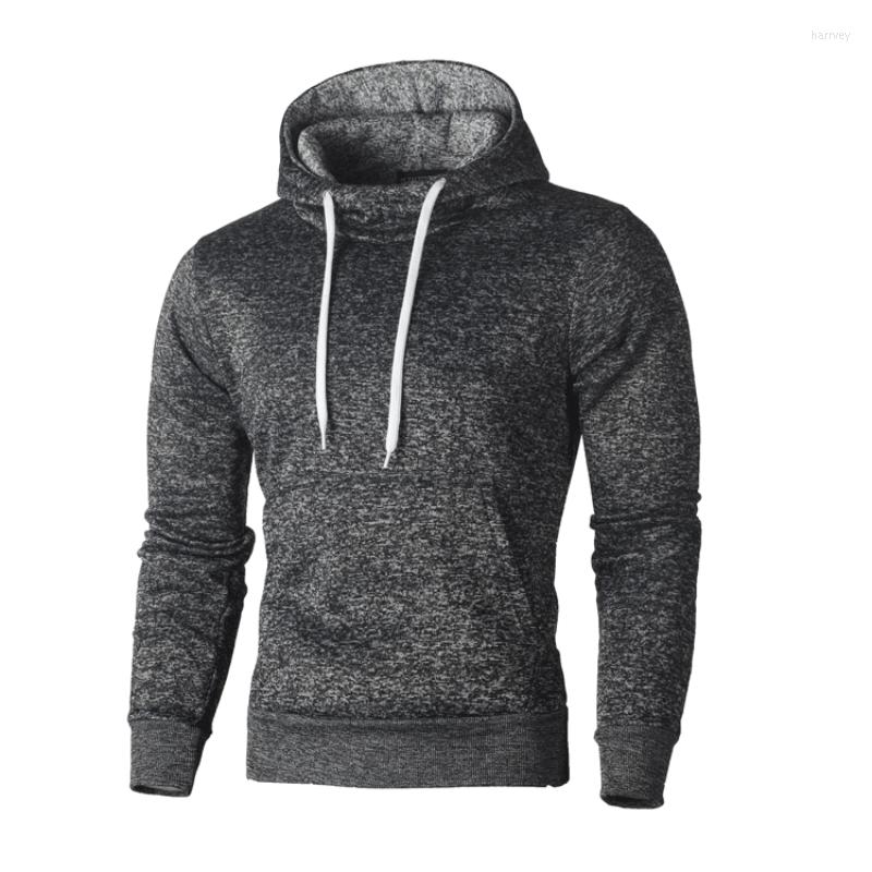 

Men's Hoodies Autumn And Winter 2022 Men's Brushed Solid Hooded Pullover Bodysuit Fashion Youth Versatile Slim Fit Comfortable, Dark grey