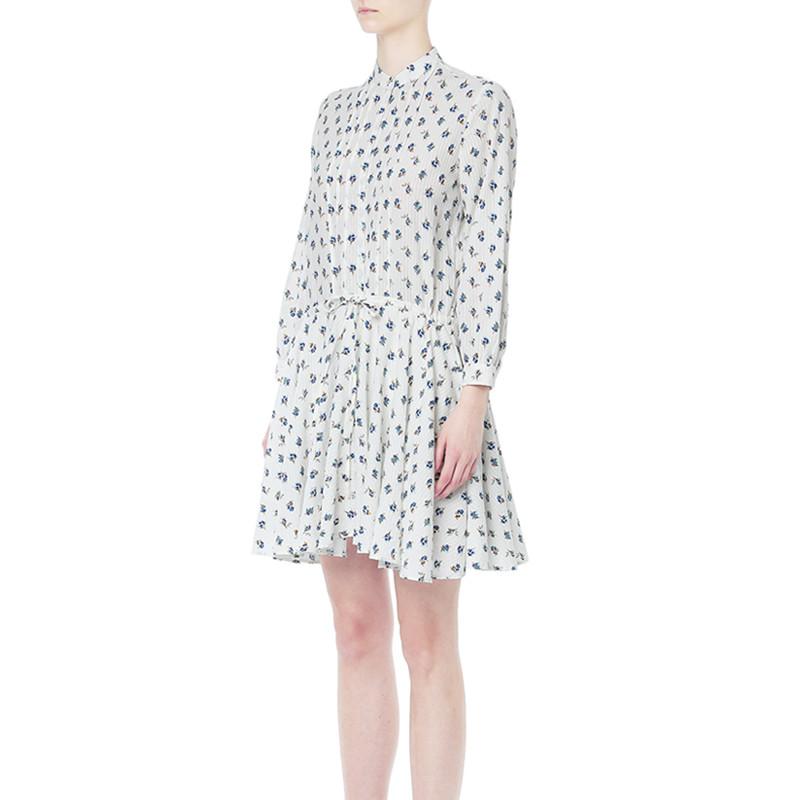 

Casual Dresses Style Small Floral Long-sleeved Waist Temperament Dress, Top