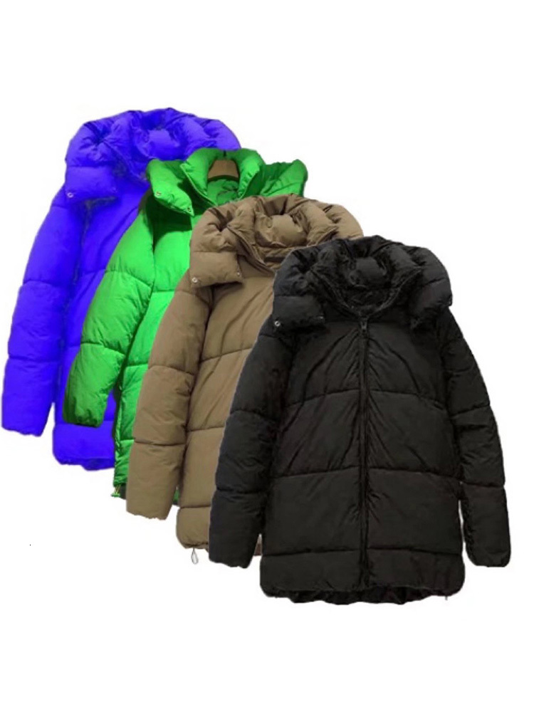 

Women's Down Parkas BM MD ZA 1255711 Women Winter Fashion Tricolor cotton Coat Vintage Long Sleeve Hooded Female Outerwear Tops 1255711 221207, Coat 3