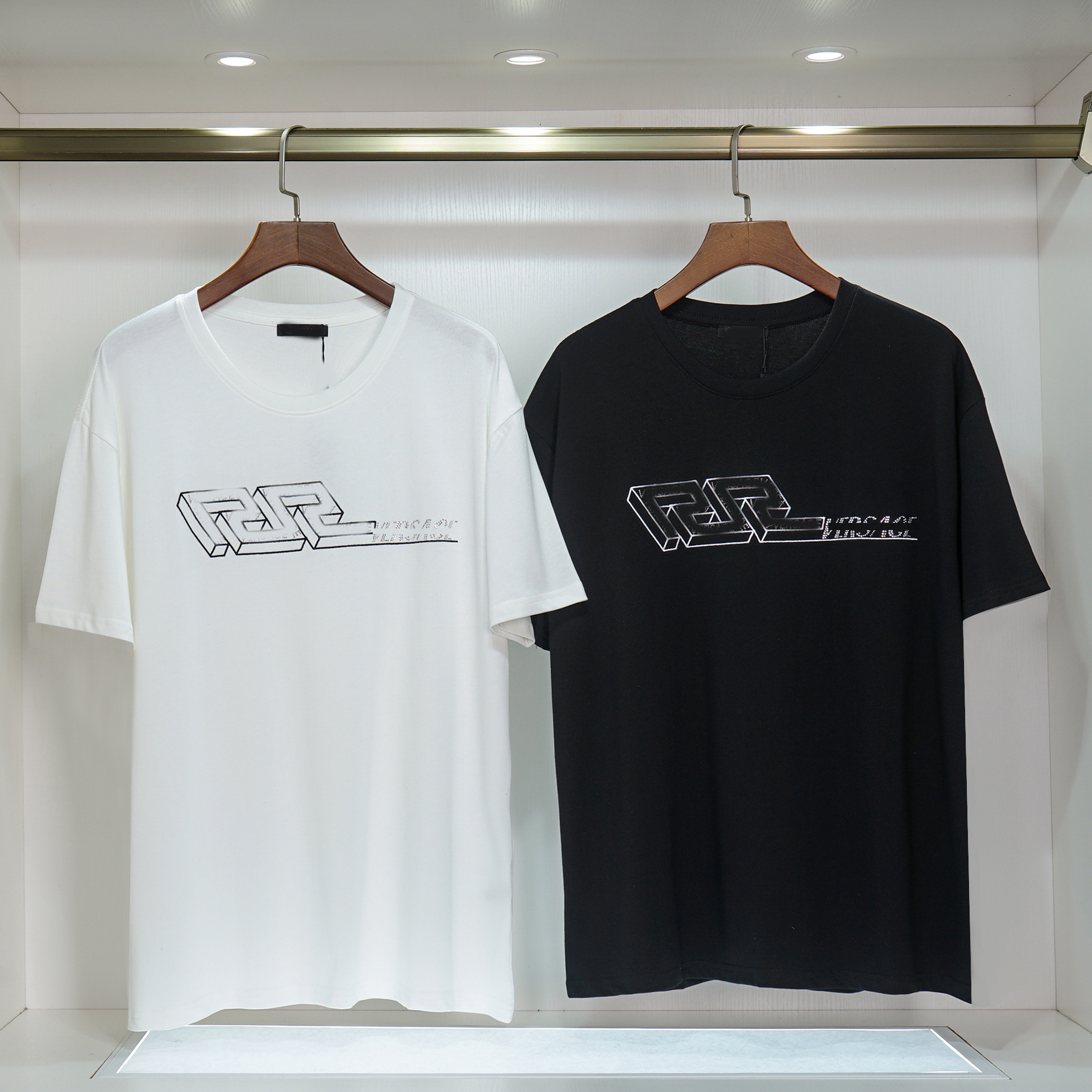 

2023Correct highS quality ver fan printed hot drill short sleeve love T-shirt men's and women's cotton loose crew-neck top lovers tide, White