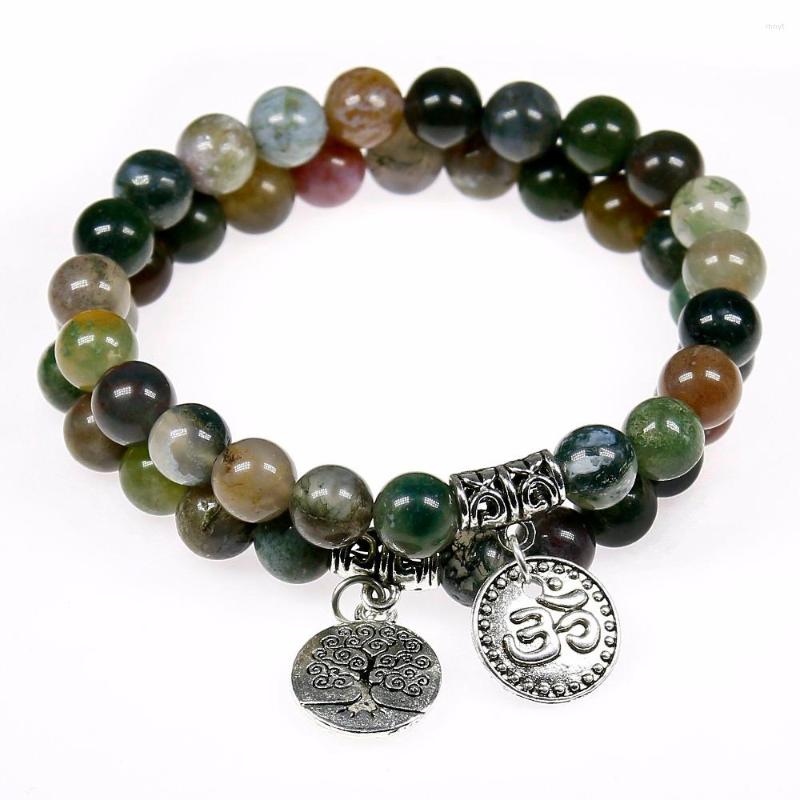 

Strand Natural Onyx Buddhism Mala Beads Bracelet Unisex Prayer & Yoga Meditation Tree Of Life Pendent For Women And Men