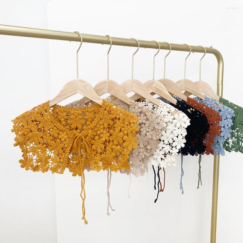 

Scarves Flower Cotton Shawl Korean Version Shoulder Scarf Knitted Decorate WOMEN