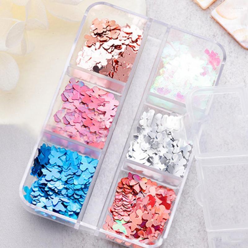 

Nail Art Decorations 6 Grids/Box Functional Lightweight Creative Butterfly Sequin Decoration For Party
