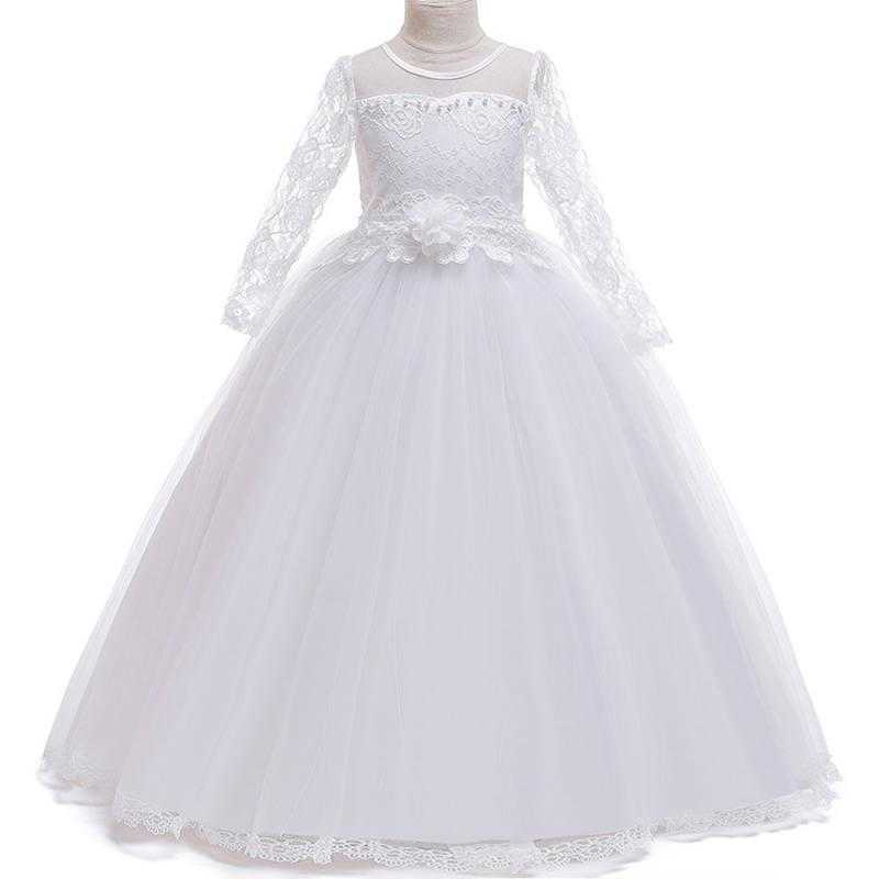 

Girl's Dresses 4-15Yrs Kids Girls Long White Baptism Lace Flower Party Ball Gown Prom Dresses Kids Girl Princess Wedding Kids Communion Dress T221207, Rose