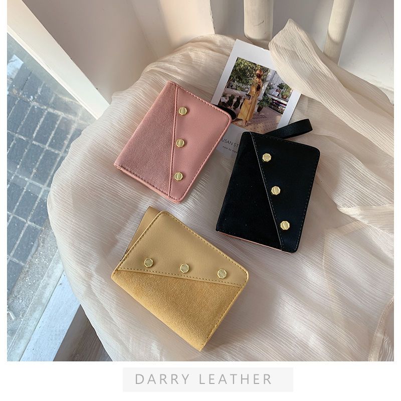 

Designer purse women's short personalizeds fashion Korean version small wallet zipper purse card bag, Brown