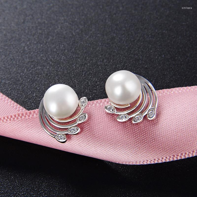 

Stud Earrings Hongye Female Silver 925 Jewelry Sweet Girls With Natural Pearl Design Fine For Women