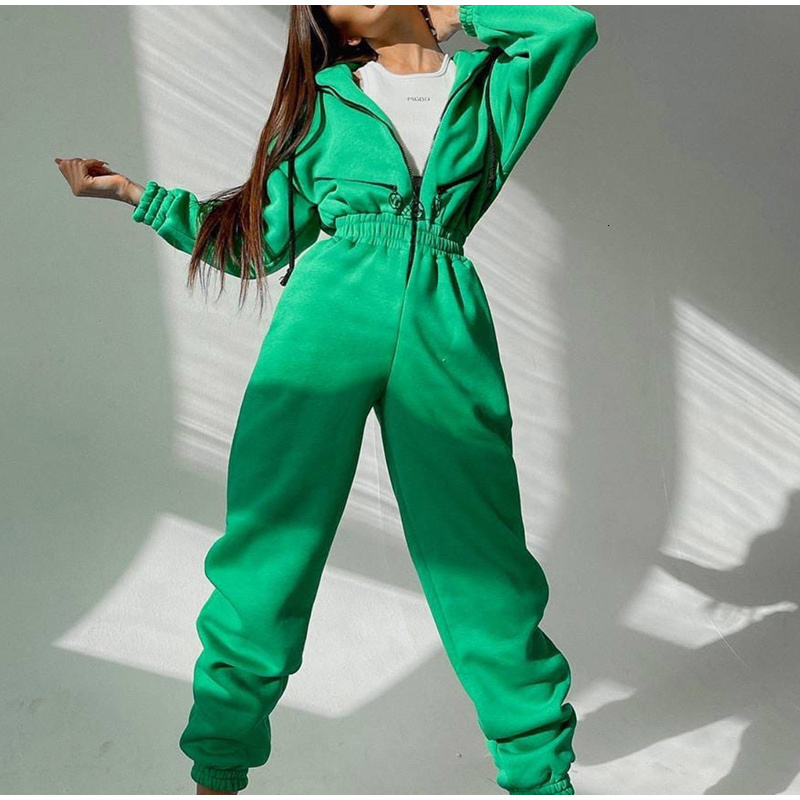 

Women' Two Piece Pants Casual Women Basic Hoodie Sets Zipper Drawstring Jacket Outerwear And Elastic Pencil Pant Suit Autumn Winter Tracksuit 221207, Pink