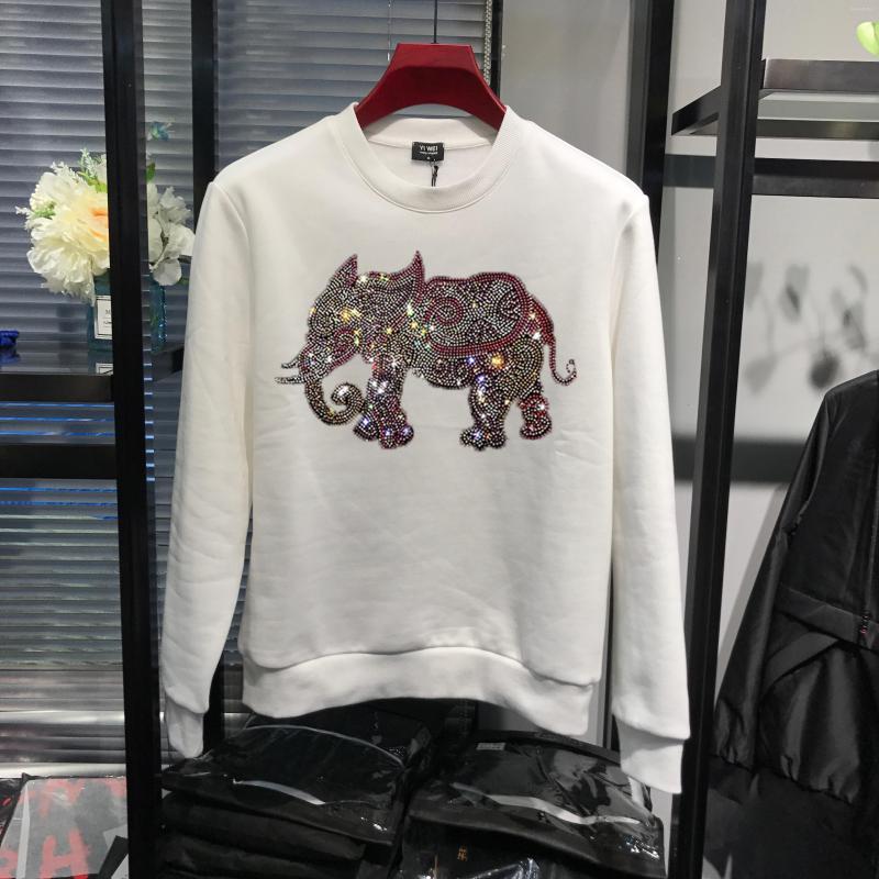 

Men's Hoodies Winter Hoodie Quality Plus Velvet Diamonds Exquisite Long-Sleeved European Design 2022 Pullover, As shown asian size