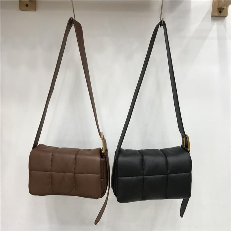 

Evening Bags Brands Quilted Crossbody For Women 2022 Luxury Soft Padded Shoulder Bag Fashion Square Down Handbags Ladies Purses, Black