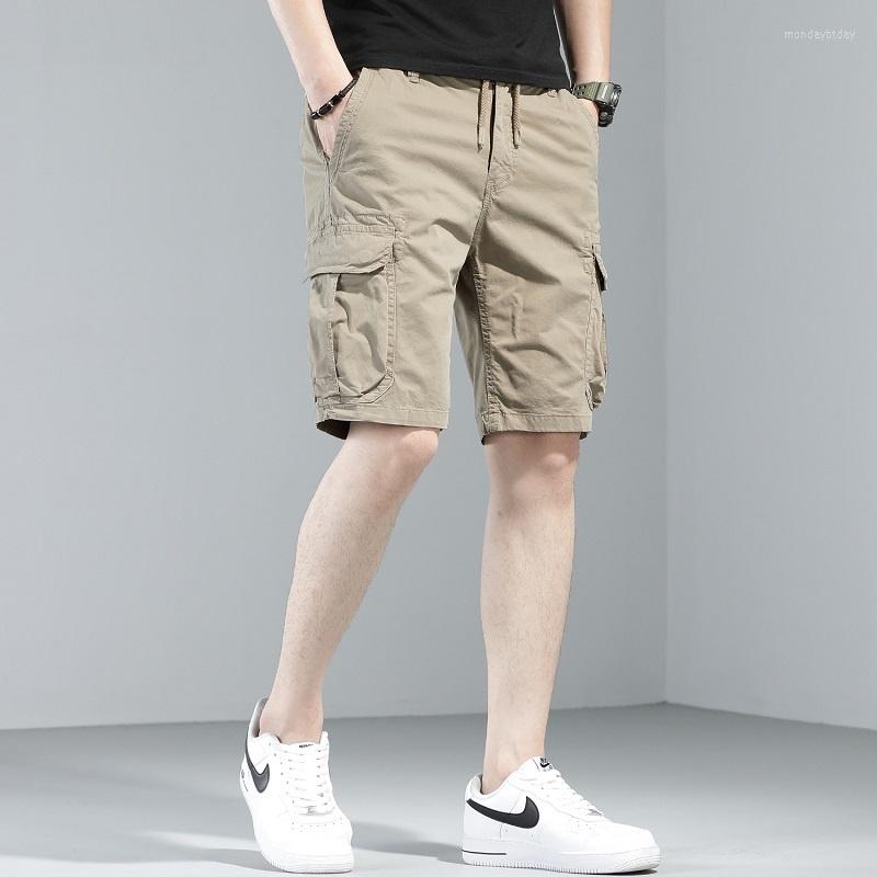

Men's Shorts Men Cargo 2023 Summer Fashion Streetwear Casual Sport Khaki Cotton Straight Short Pants, Black