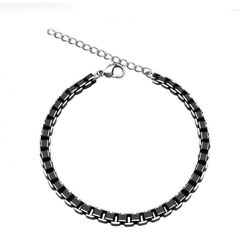 

Link Bracelets Fashionable Hip-hop Simple Wild Aluminum Dark Wind Bracelet Personality Box Chain