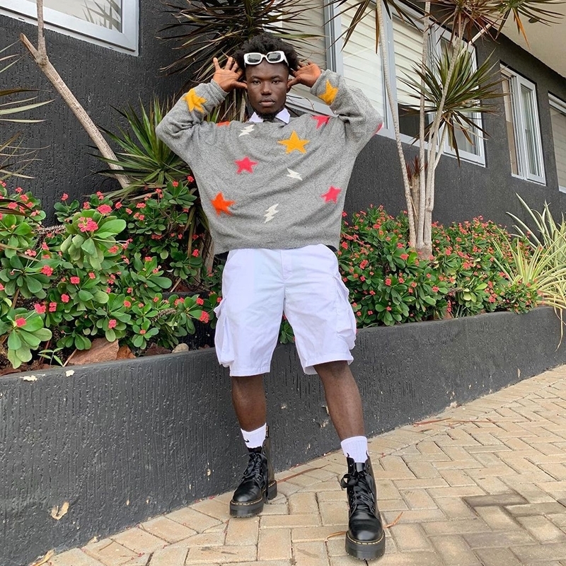 

Men's Sweaters Knitted Pullovers Streetwear Star Graphic Unisex Harajuku Hip Hop Oneck Knitwear Vintage MenWomen Clothing Y2K 221207, Sky blue