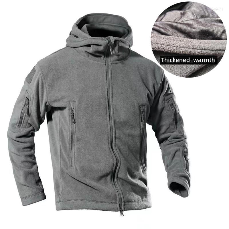 

Men' Hoodies Men' Military Tactical Outdoor Sport Warm Thicken Hooded Fleece Jacket Adventure Coats Security Recon, Army green