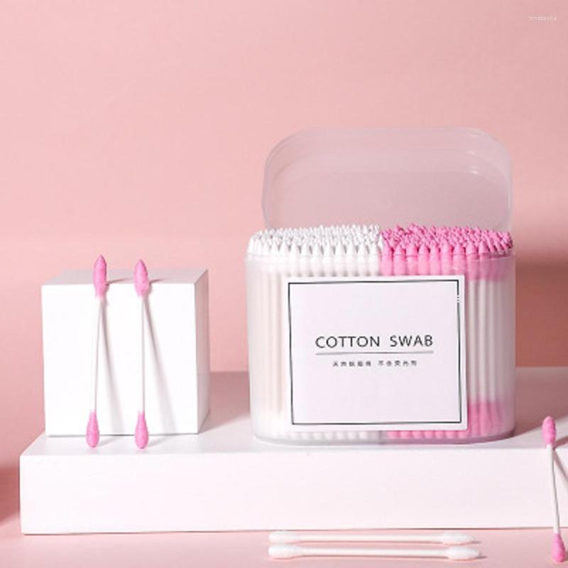 

Makeup Sponges 100/200/300Pcs Disposable Dual Heads White Pink Cotton Swabs Ear Cleaning Stick Home Travel Portable Tool