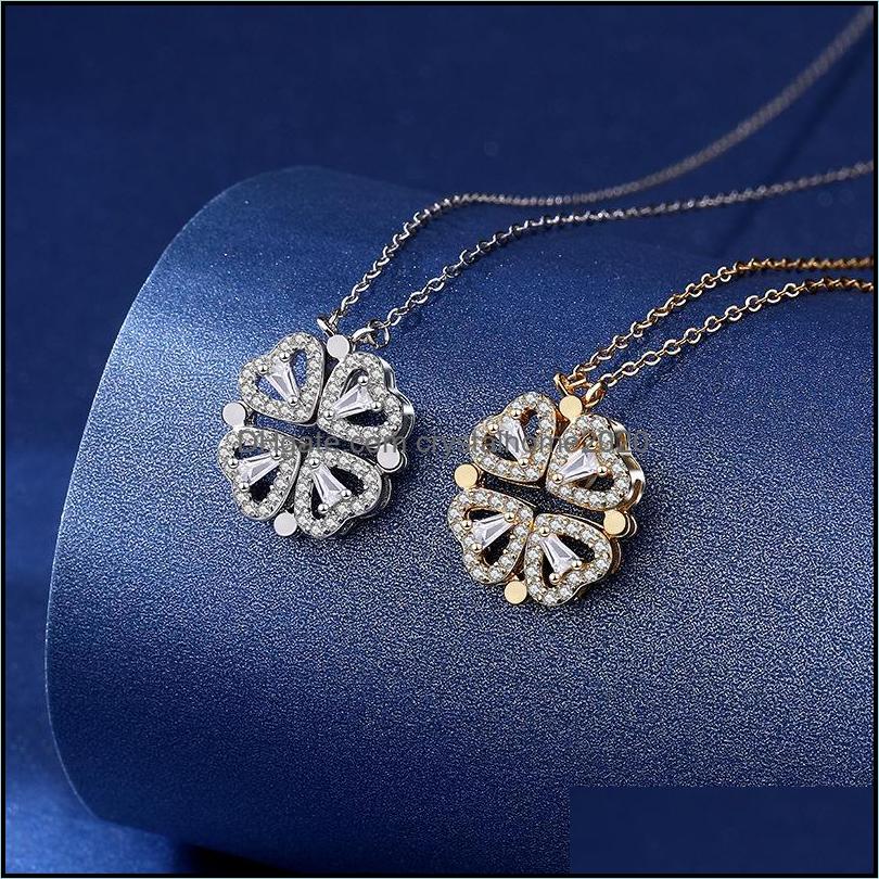 

Pendant Necklaces Pendant Necklaces S925 Pure Sier Fourleaf Clover Necklace A Variety Of Wear Small Love Clavicle Chain Jewelry Drop Ot3Cm