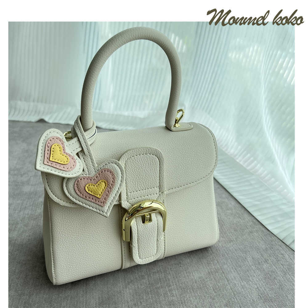 

Bags Handbags Delv Belgium Classic Leather Elegant Fashion Designer Luxury 2022 Saddle Handbag Buckle Crossbody One Shoulder Women's Lady Ni, Milkshake white