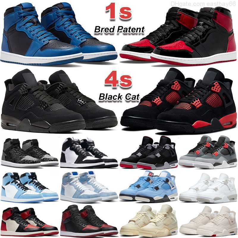

1 High Og Jumpman 4s Men Basketball Shoes 1s Bred Patent Dark Marina Blue 4 Black Cat Red Thunder Sail White Oreo Bordeaux Mens Women