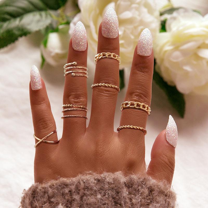 

Cluster Rings 7Pcs/ Set Boho Women Multi-layer Cross Twist Vintage Gold Color Midi Ring Charm Lady Lover Gift Wholesale J018