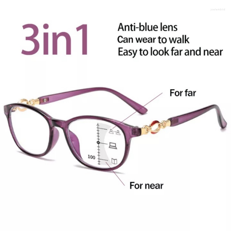 

Sunglasses FG Fashion Progressive Multifocal Reading Glasses Women Anti-blue Light Eyeglasses Prescription Spectacles Diopter 1.0 To 4.0