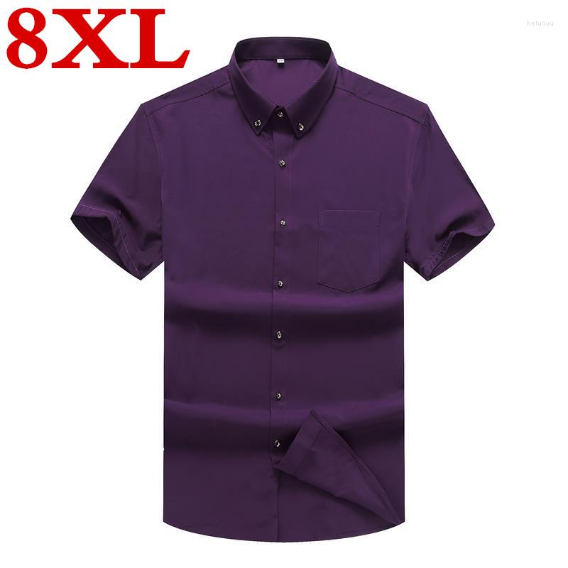 

Men's Casual Shirts 8XL7XL Plus 6XL Size 5XL Brand Men's Summer Business Short Sleeves Turn-down Collar Tuxedo Shirt Men