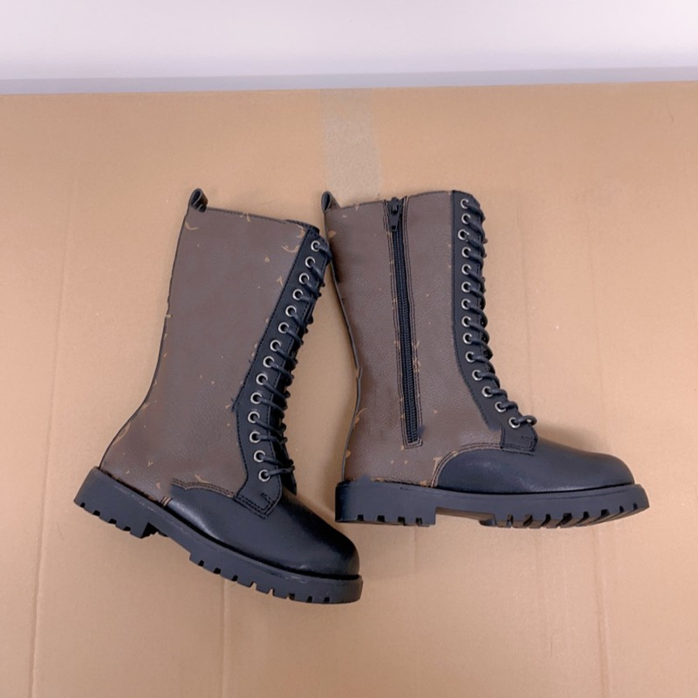 

Winter Warm Fleece Lined Booties Paris Luxury Kids letter embossing Monograms boots Fall winter children lace-up ankle boot boys girls Casual Waterproof shoes, Fill postage