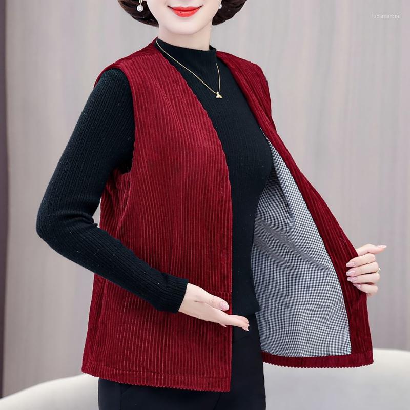 

Women' Vests Women' Corduroy Vest Cardigan Sleeveless Coat Harajuku Retro Jackets Waistcoat Tops Korean Fashion Spring Autumn, Black