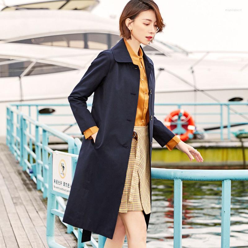 

Women's Trench Coats 2022 Spring And Autumn Women's Coat British Style Mid-length Windbreaker Single-breasted Loose Fit Jackets, Brick red