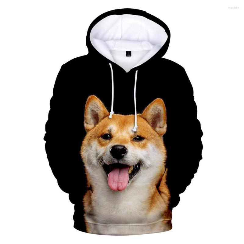 

Men's Hoodies Creative 3D Shiba Inu Boy/Girl Sweatshirt Harajuku Autumn Winter Hooded Casual Funny Hachi Pullovers Mankind Friends, Blue