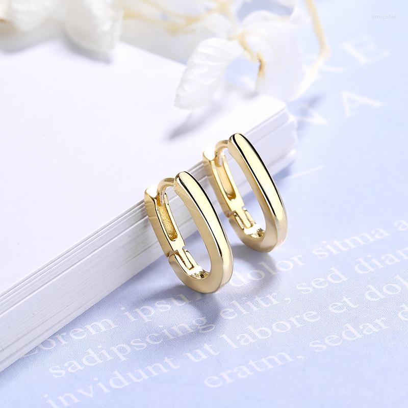 

Hoop Earrings Girls' Lovely Ellipse Simple Style Smooth Golden/White Color Small Huggie Tiny Female Charming Earring Piercing