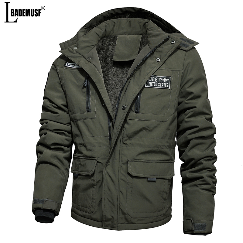 

Mens Jackets Autumn Winter Warm Fleece Removable Hood Jacket Men Military Windproof Jacket Coat Men Casual Zipper Windbreaker Jacket Men 221205, Navy blue