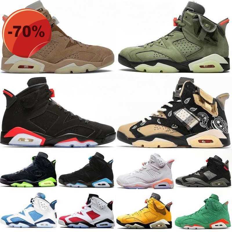 

High shoes 2021 Top Quality Jumpman 6 6s Mens Basketball Shoes UNC Travis British Khaki Midnight Navy Carmine DMP Women Designer Trainers Retro Sports