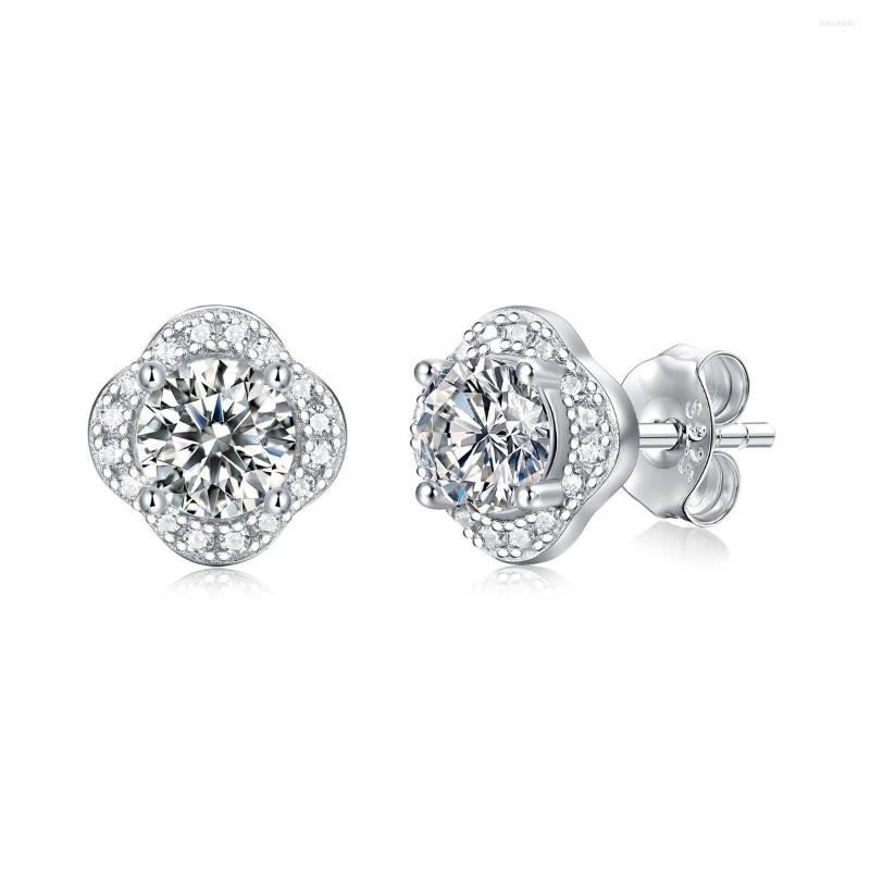 

Stud Earrings Inbeaut Arrival 925 Silver Total 1 Ct Excellent Cut Pass Diamond Test D Color Moissanite Romantic Flower Gift