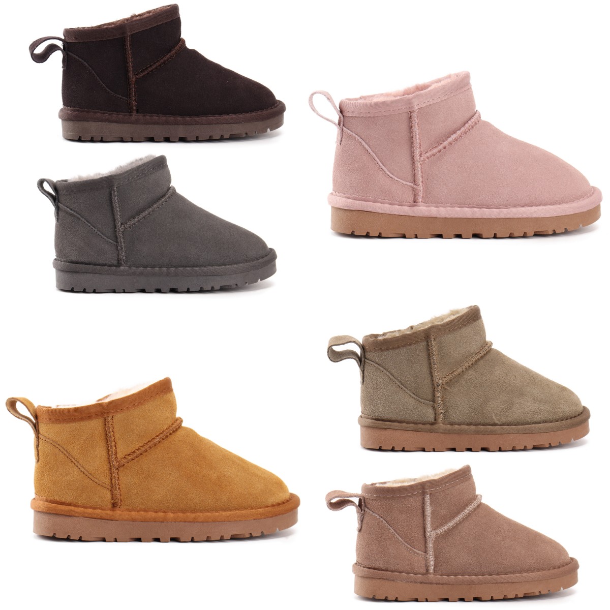 

Australia Classic snow boots kids shoes uggi warm girls designer winter toddler slip-on kid shoe infants mini walking boots youth baby sneaker brown grey Pink