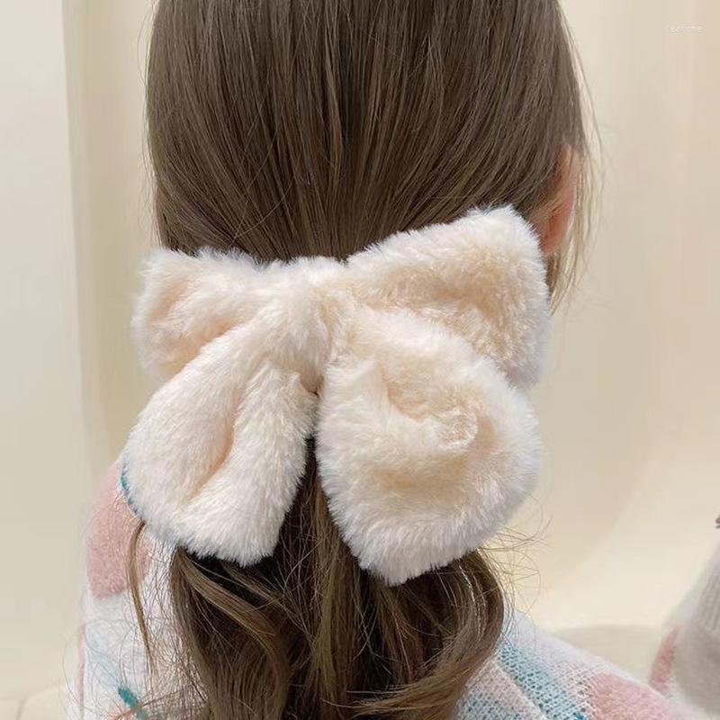 

Hair Accessories Girls Fashion Plush Big Bow Hairpin Cute Bowknot Barrette Clip Women Elegant Hairgrips Party, Pink