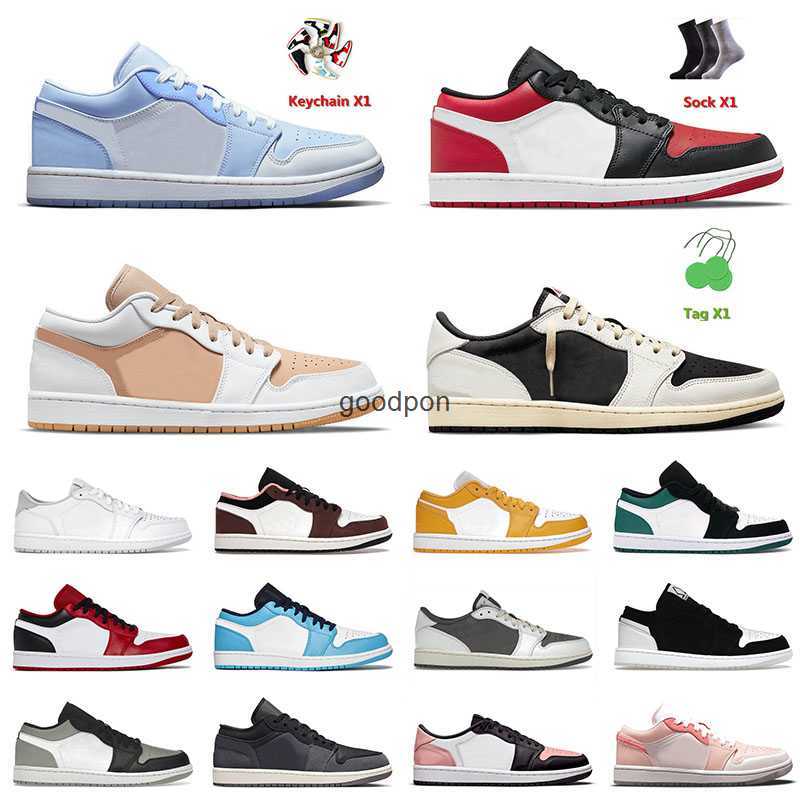 

Mens Basketball Shoes 1 1s Low Top Jumpman Bred Toe Olive Ts x Travis Scotts Fragment Reverse Mocha Shadow for Men Women Athletic, A55 reverse black toe 36-45