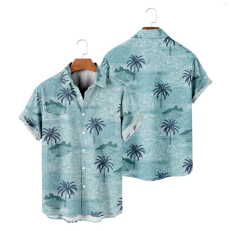 

Men's Casual Shirts Slim Fit Shirt Mens Printed Hawaiian Short Sleeve Button Down Beach For Man Tan Long Men, Gold