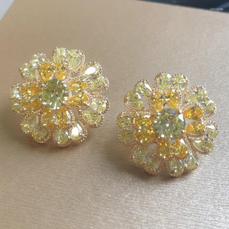 

Stud Earrings Bilincolor Fashion Yellow Flower Earring For Women